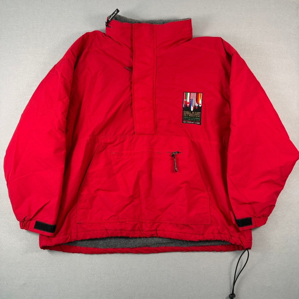 Vintage 90s Sportsmaster Ski World Cup Vail Pullover Anorak Jacket Mens XL‎ Red